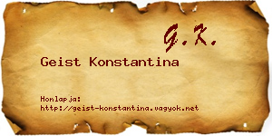 Geist Konstantina névjegykártya
